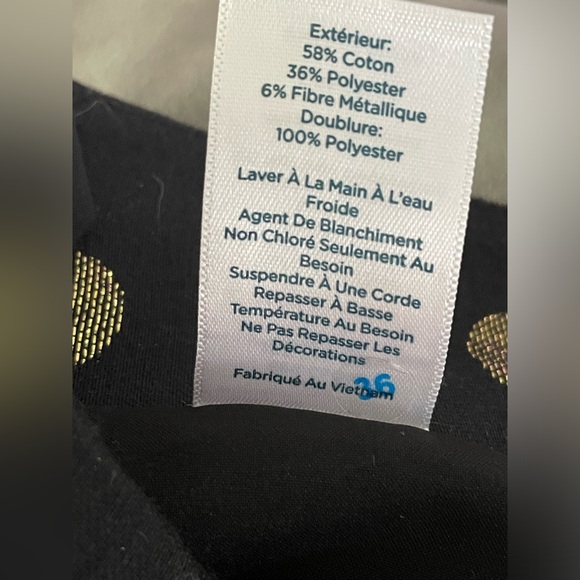 Talbots RSVP Women’s 8P Black Ankle Pants with gold metallic dots - Picture 16 of 16